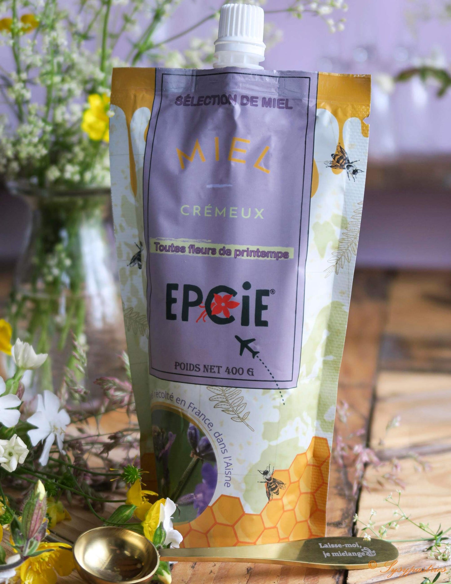 idée cadeau pochon de miel epcie et cuillre doseuse