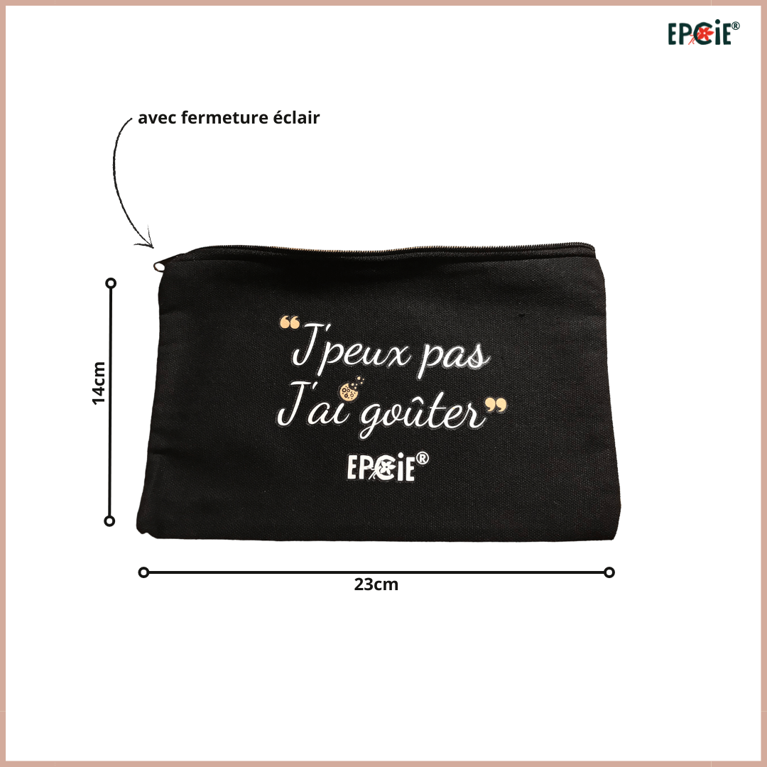 trousse tissu noir epcie fun et amusante