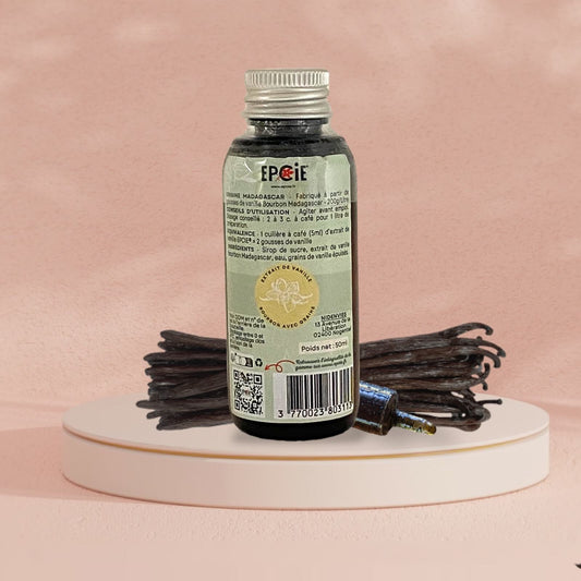 extrait vanille liquide avec grains sans alcool marque epcie